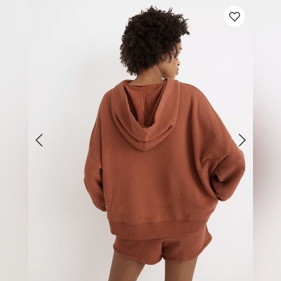 Madewell MWL Airyterry Hoodie Shorts Sweat Set in Red - Picture 10 of 12